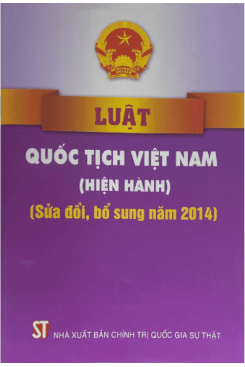 Luật Quốc tịch Việt Nam (hiện hành) (sửa đổi, bổ sung năm 2014)